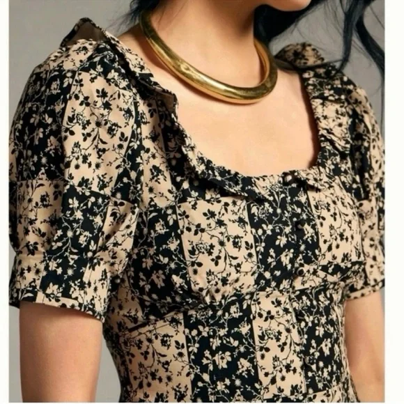 By Anthropologie Ruffled Puff-Sleeve Dress - Picture 2 of 4